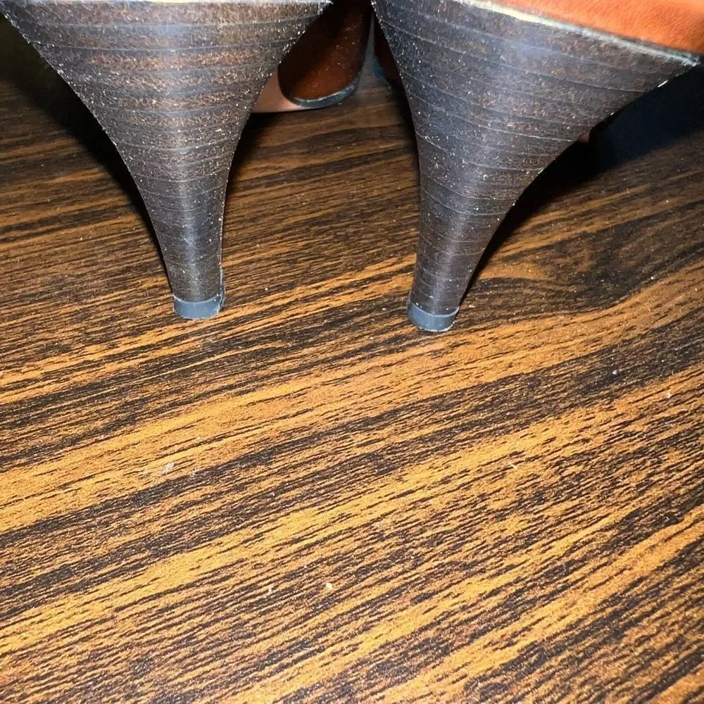 Evan Picone Brown Peep-Toe Heels